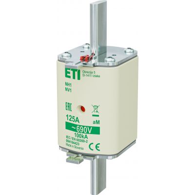 Wkładka topikowa NH silnikowa KOMBI NH1 aM 125A 690V 004184423 ETI (004184423)